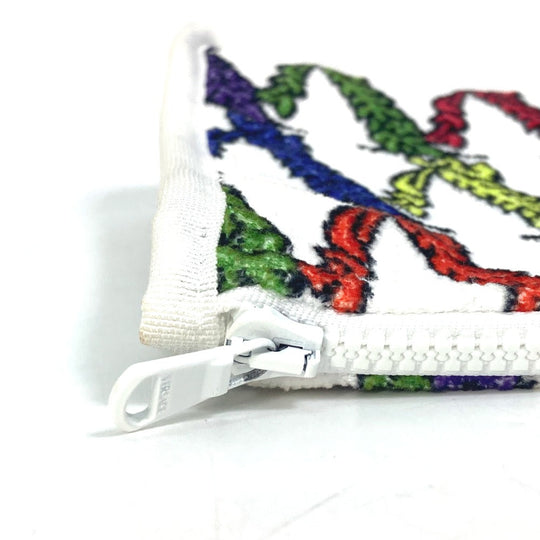 VERSACE Clutch bag pile white Virtus logo Women Used Authentic