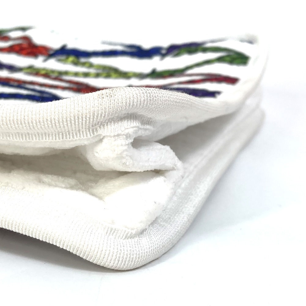 VERSACE Clutch bag pile white Virtus logo Women Used Authentic