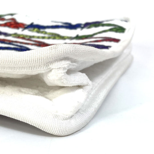 VERSACE Clutch bag pile white Virtus logo Women Used Authentic