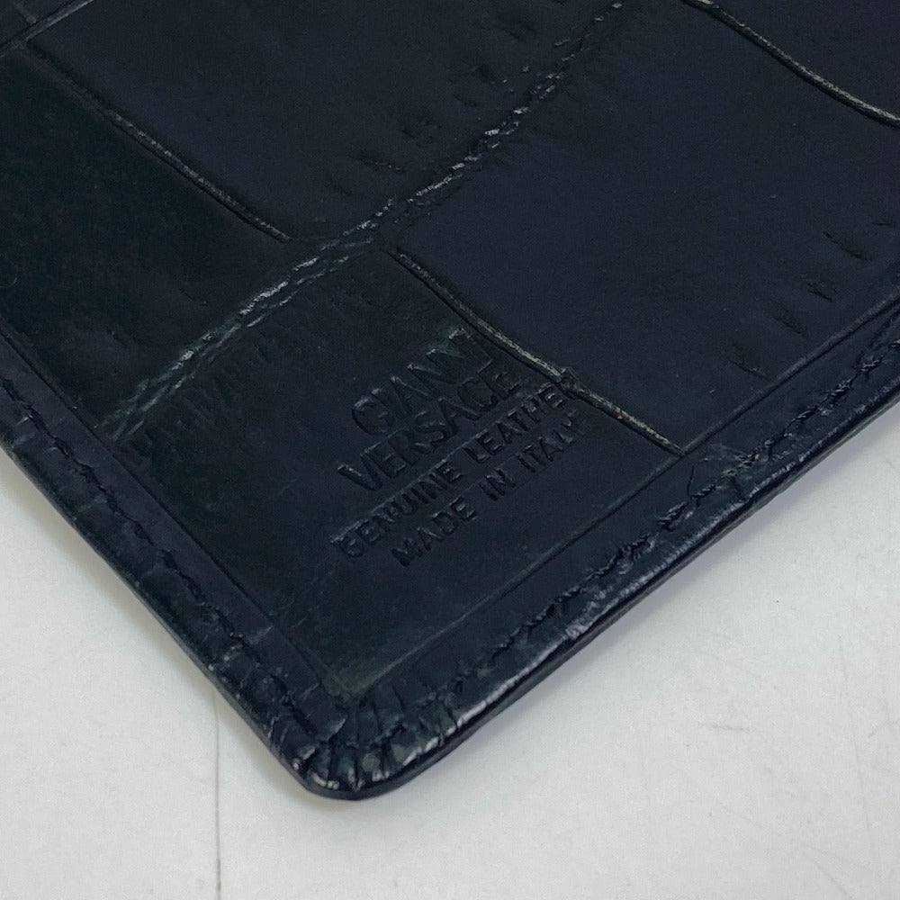 VERSACE Clutch bag leather black Pouch Medusa mens Used Authentic