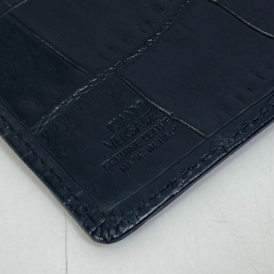 VERSACE Clutch bag leather black Pouch Medusa mens Used Authentic