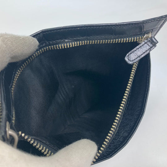 VERSACE Clutch bag leather black Pouch Medusa mens Used Authentic