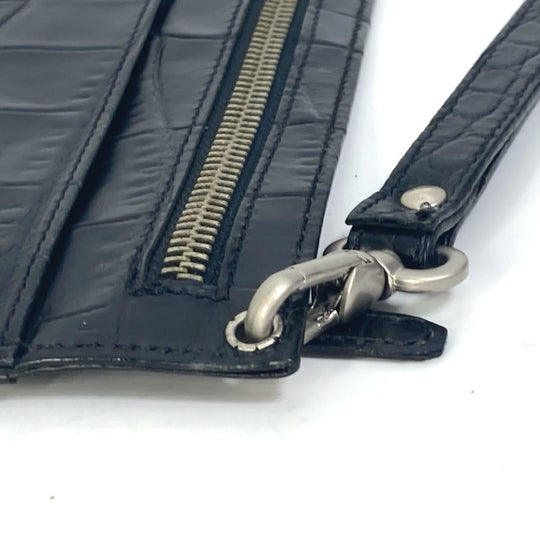 VERSACE Clutch bag leather black Pouch Medusa mens Used Authentic