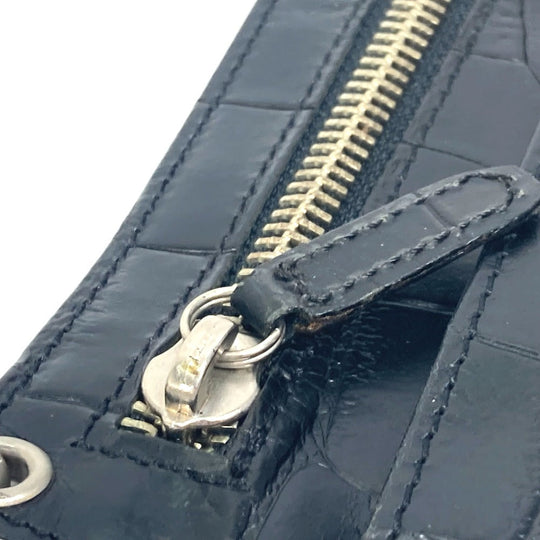 VERSACE Clutch bag leather black Pouch Medusa mens Used Authentic