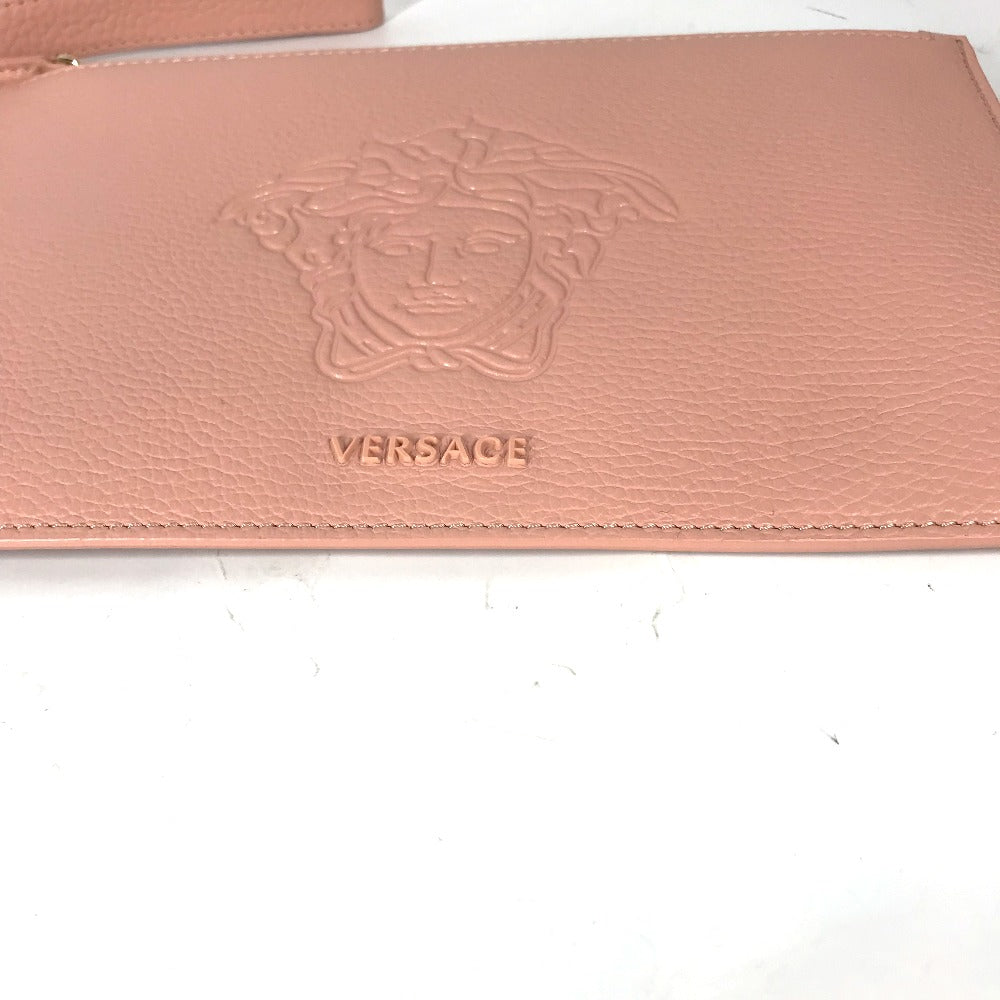 VERSACE Clutch bag leather pink bag pouch Medusa Women Used Authentic