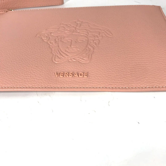 VERSACE Clutch bag leather pink bag pouch Medusa Women Used Authentic