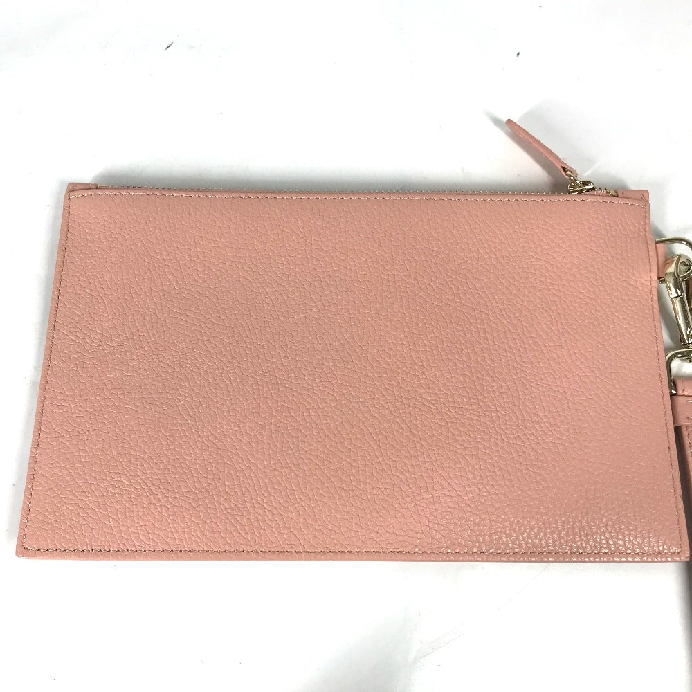 VERSACE Clutch bag leather pink bag pouch Medusa Women Used Authentic