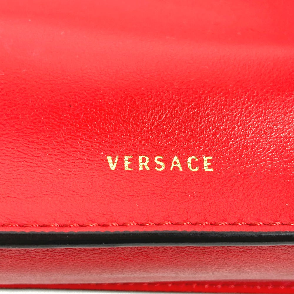VERSACE Clutch bag leather Red Virtus mens Used Authentic