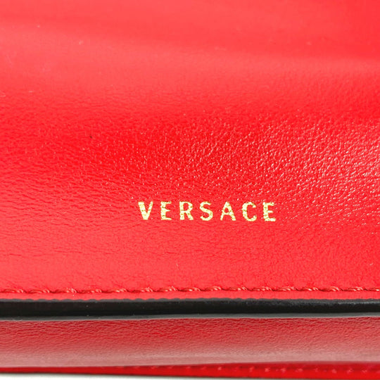 VERSACE Clutch bag leather Red Virtus mens Used Authentic