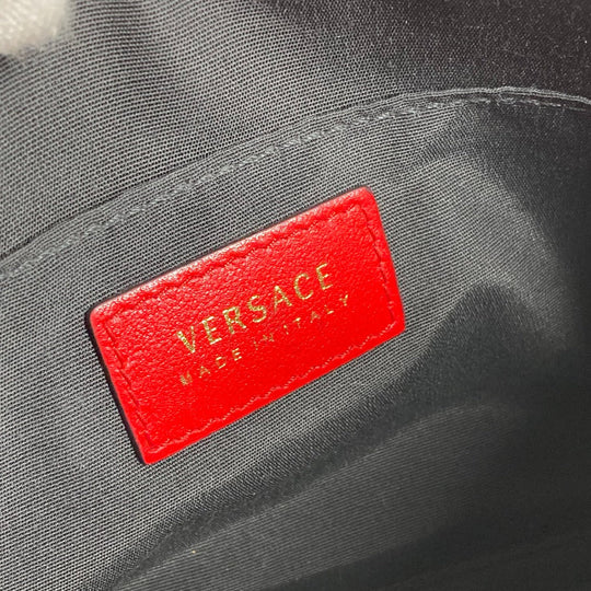VERSACE Clutch bag leather Red Virtus mens Used Authentic