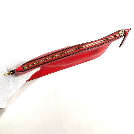 VERSACE Clutch bag leather Red Virtus mens Used Authentic
