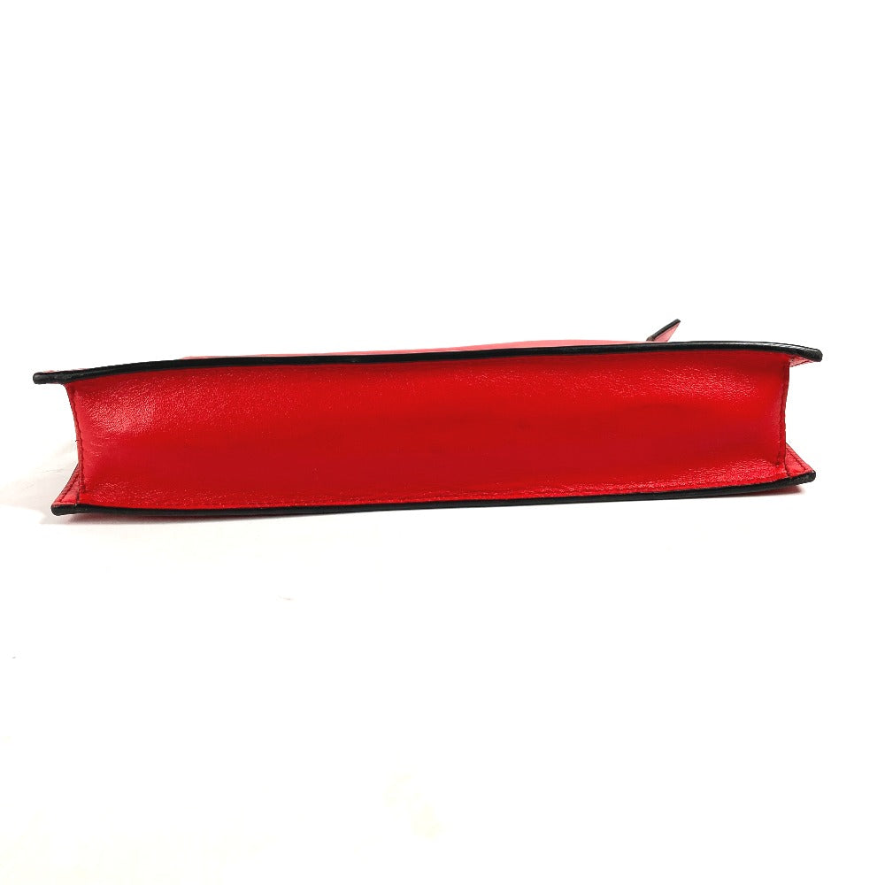 VERSACE Clutch bag leather Red Virtus mens Used Authentic