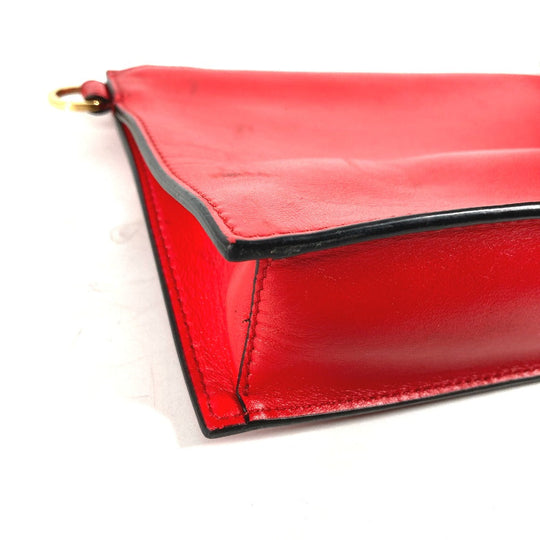 VERSACE Clutch bag leather Red Virtus mens Used Authentic