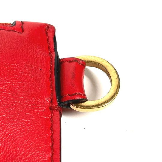 VERSACE Clutch bag leather Red Virtus mens Used Authentic