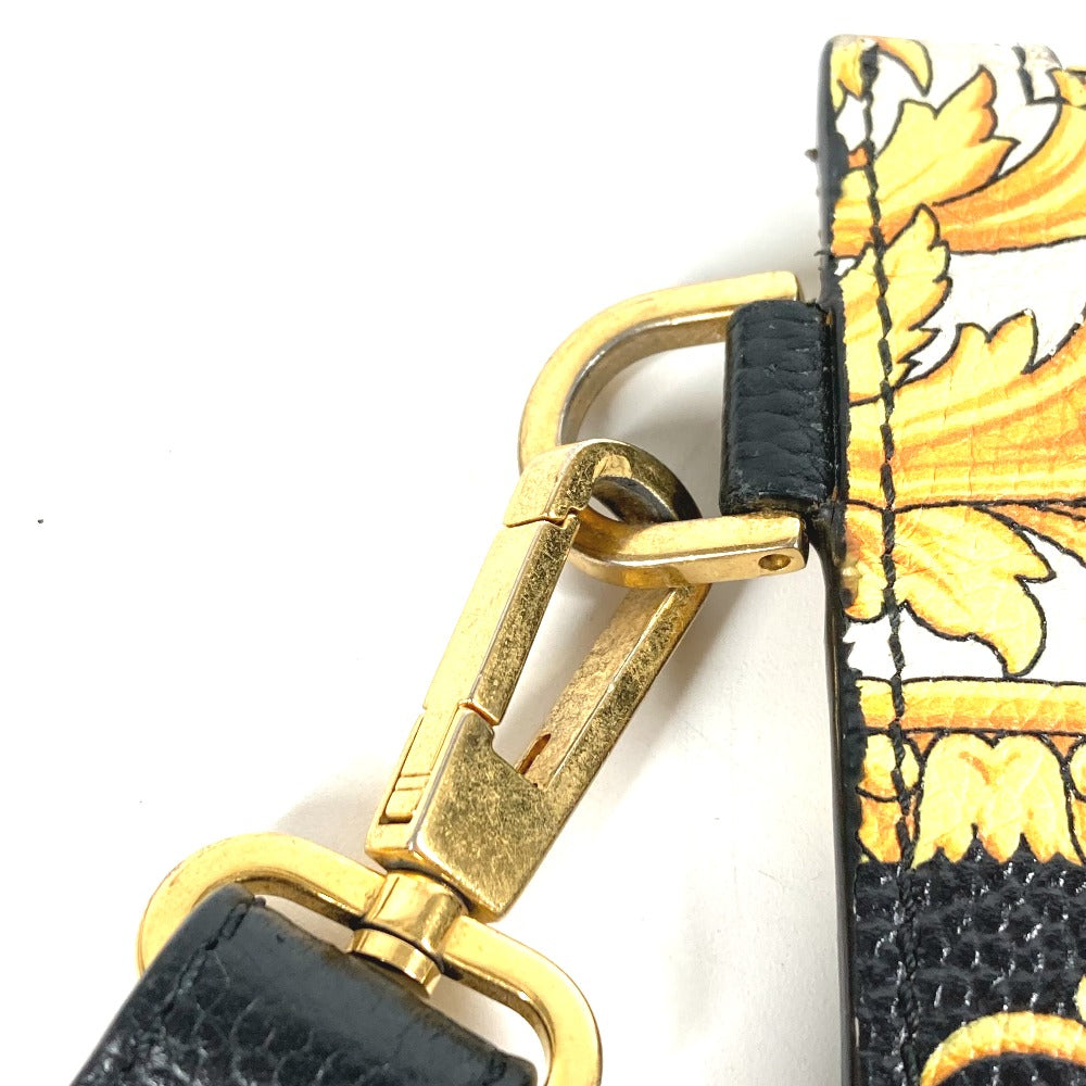 VERSACE Clutch bag leather yellow pouch bag All-over logo mens Used Authentic