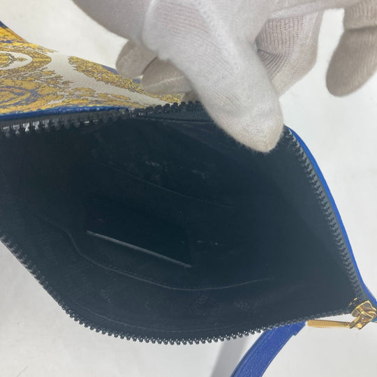 VERSACE Clutch bag leather blue Medusa unisex(Unisex) Used Authentic