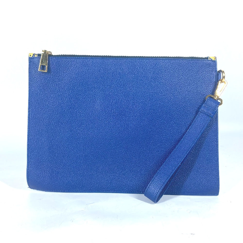 VERSACE Clutch bag leather blue Medusa unisex(Unisex) Used Authentic