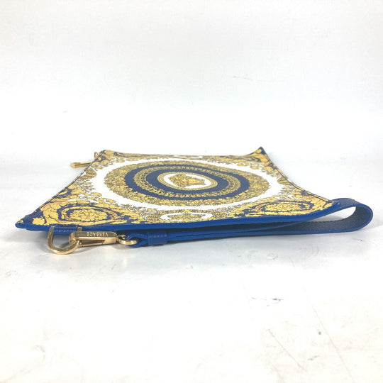 VERSACE Clutch bag leather blue Medusa unisex(Unisex) Used Authentic