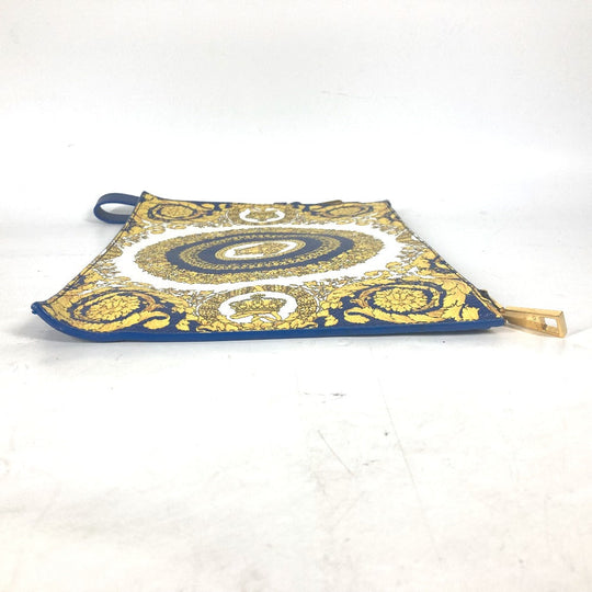 VERSACE Clutch bag leather blue Medusa unisex(Unisex) Used Authentic
