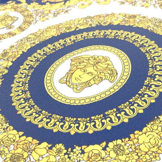 VERSACE Clutch bag leather blue Medusa unisex(Unisex) Used Authentic