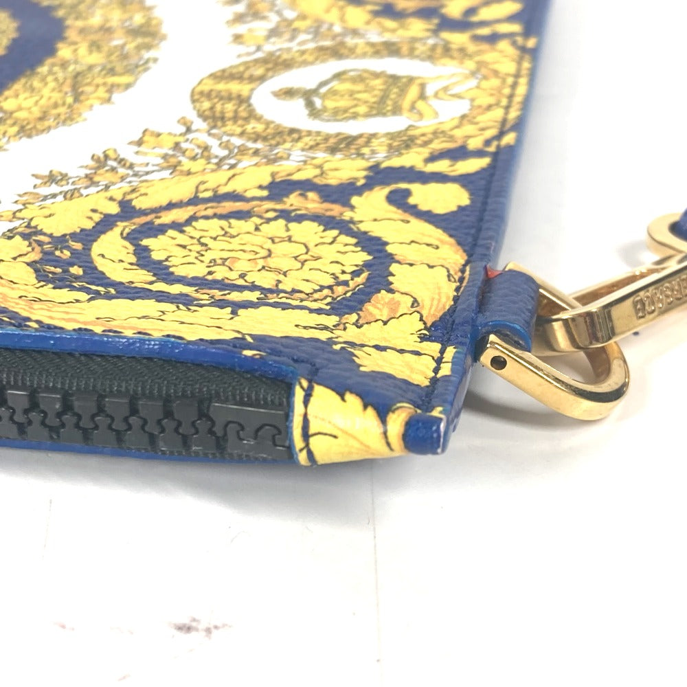 VERSACE Clutch bag leather blue Medusa unisex(Unisex) Used Authentic