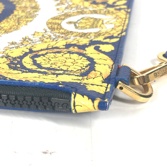 VERSACE Clutch bag leather blue Medusa unisex(Unisex) Used Authentic