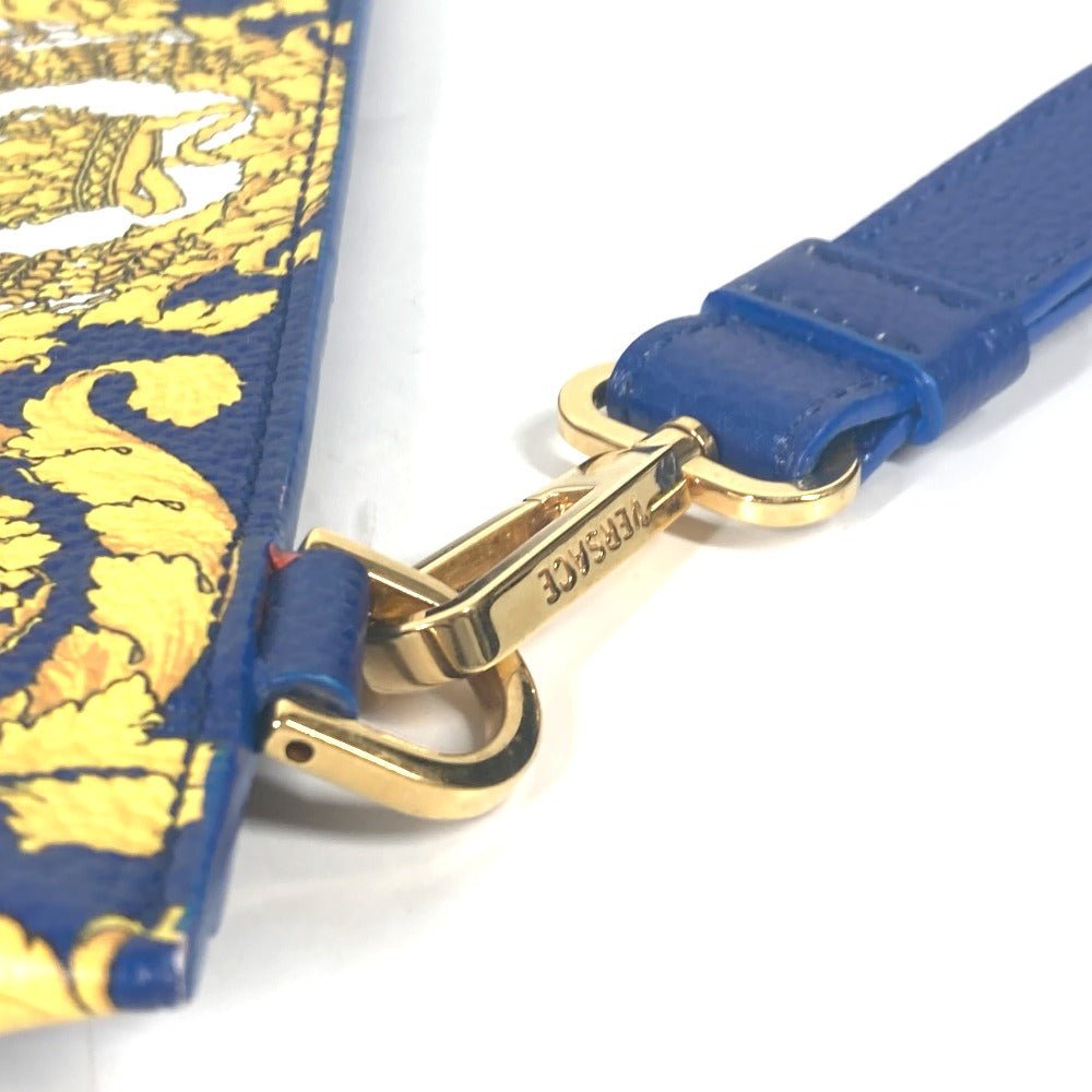 VERSACE Clutch bag leather blue Medusa unisex(Unisex) Used Authentic