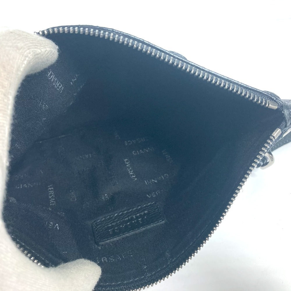 VERSACE Clutch bag leather black Medusa unisex(Unisex) Used Authentic