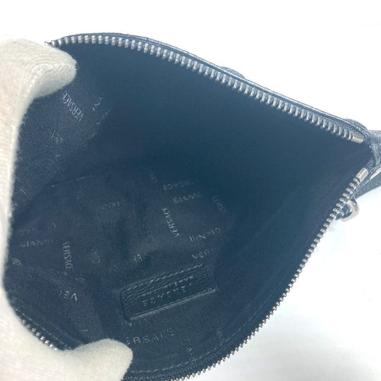 VERSACE Clutch bag leather black Medusa unisex(Unisex) Used Authentic