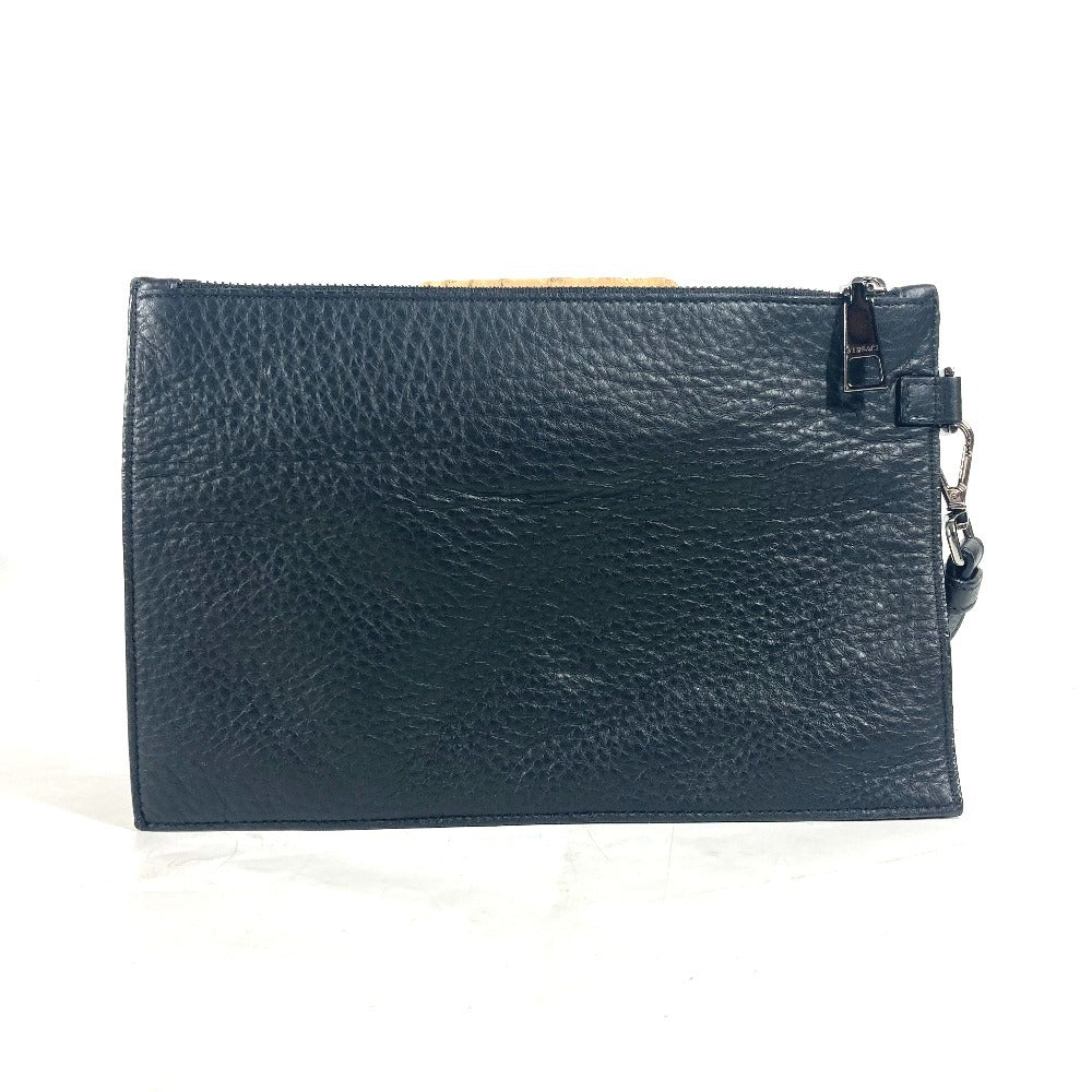 VERSACE Clutch bag leather black Medusa unisex(Unisex) Used Authentic
