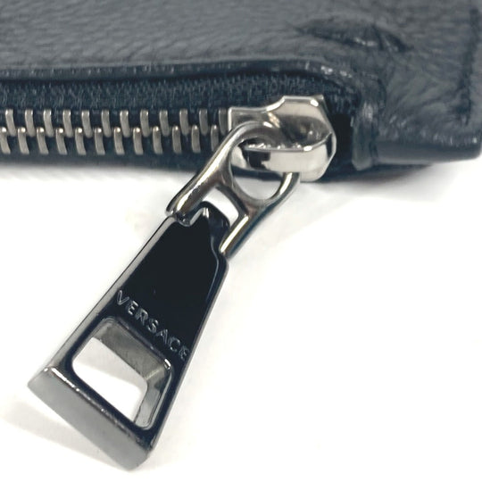 VERSACE Clutch bag leather black Medusa unisex(Unisex) Used Authentic