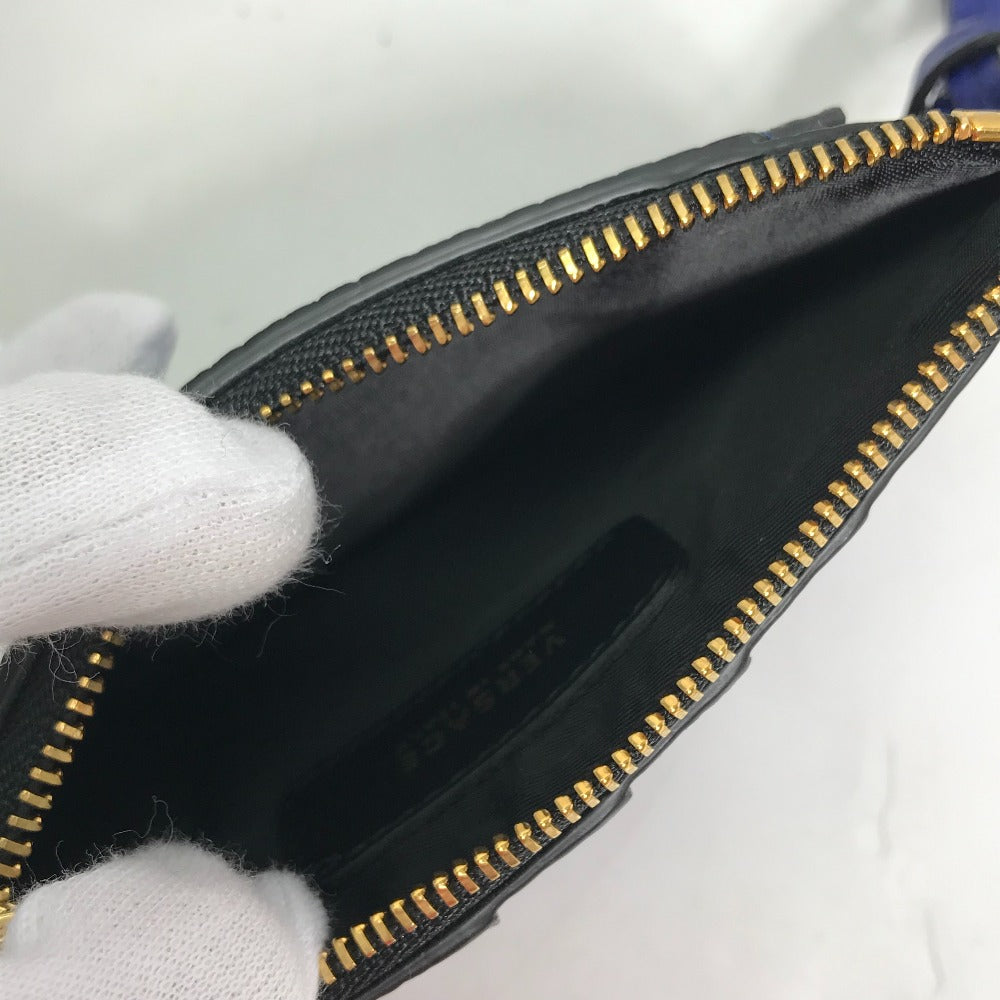 VERSACE Coin case leather blue Fragment case Medusa mens Used Authentic