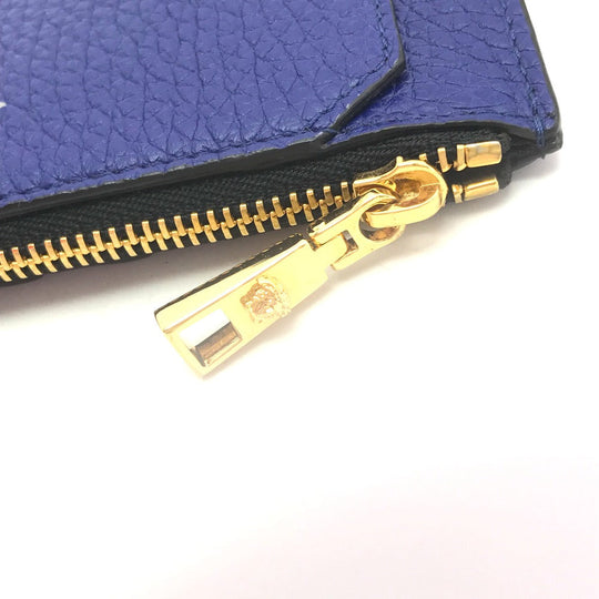 VERSACE Coin case leather blue Fragment case Medusa mens Used Authentic