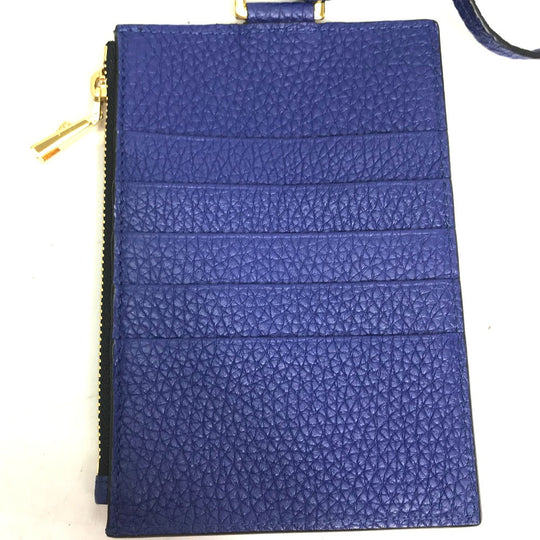 VERSACE Coin case leather blue Fragment case Medusa mens Used Authentic