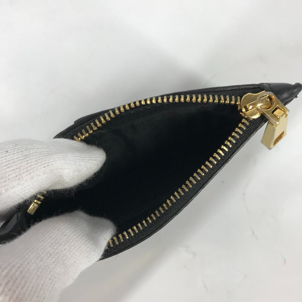 VERSACE Coin case leather black Wallet Coin Pocket Medusa mens Used Authentic