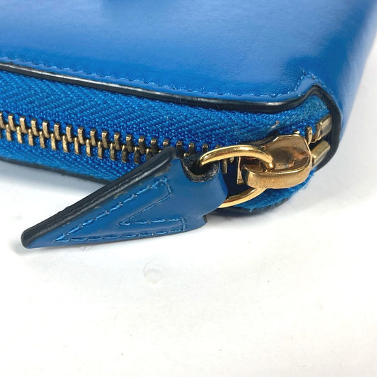 VERSACE Coin case leather blue Wallet Coin Pocket Medusa mens Used Authentic