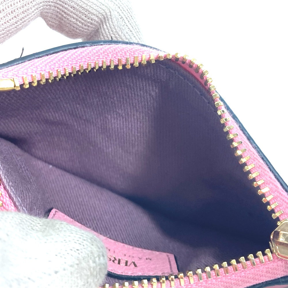 VERSACE Coin case leather pink Medusa Fragment Case Women Used Authentic