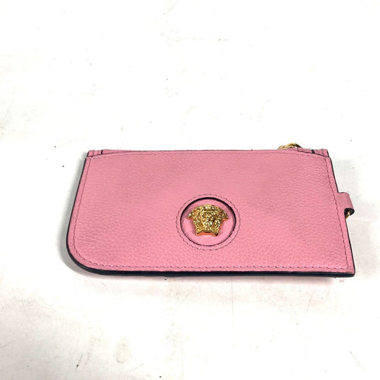 VERSACE Coin case leather pink Medusa Fragment Case Women Used Authentic
