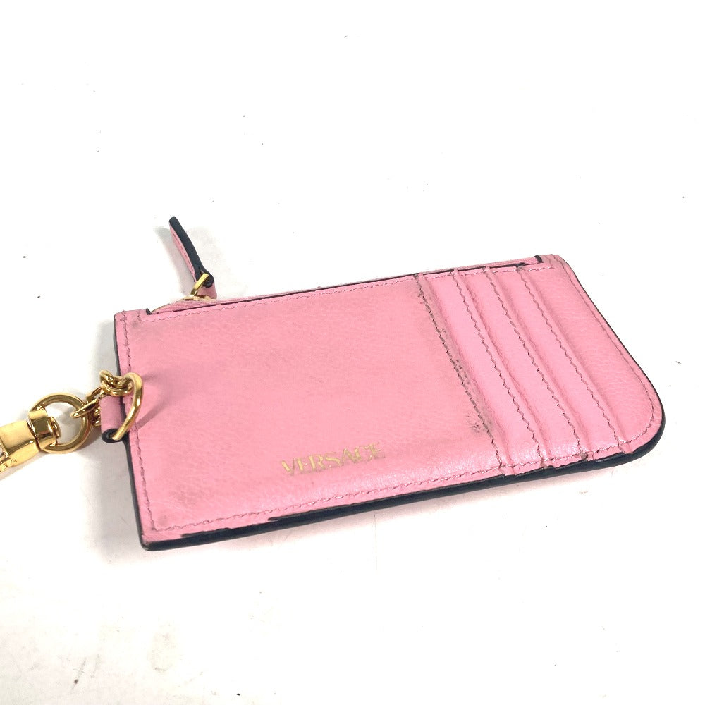 VERSACE Coin case leather pink Medusa Fragment Case Women Used Authentic