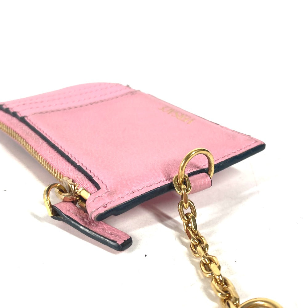 VERSACE Coin case leather pink Medusa Fragment Case Women Used Authentic