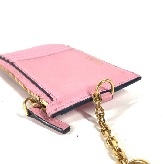 VERSACE Coin case leather pink Medusa Fragment Case Women Used Authentic