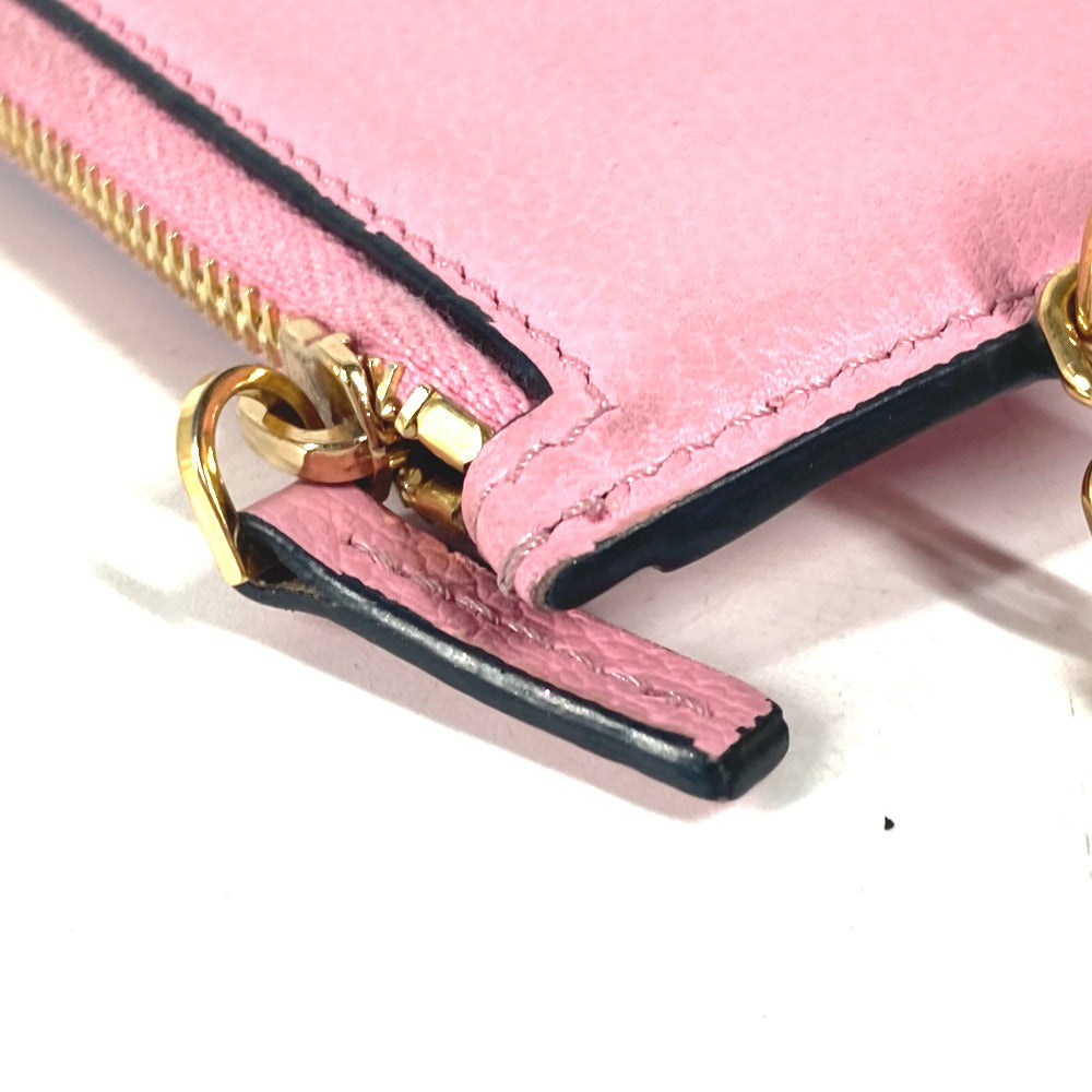 VERSACE Coin case leather pink Medusa Fragment Case Women Used Authentic