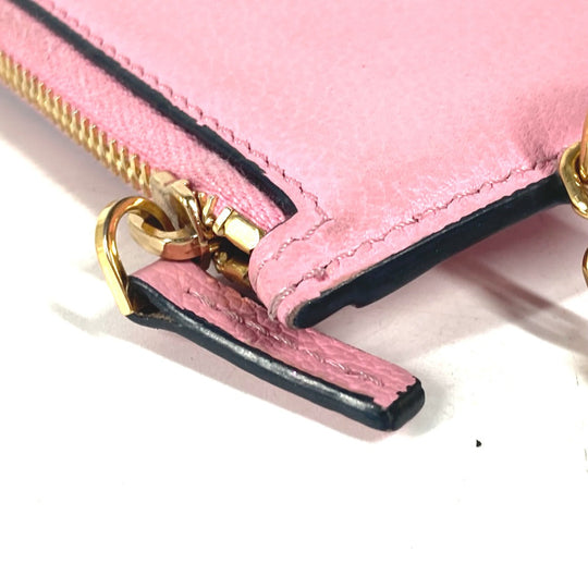 VERSACE Coin case leather pink Medusa Fragment Case Women Used Authentic