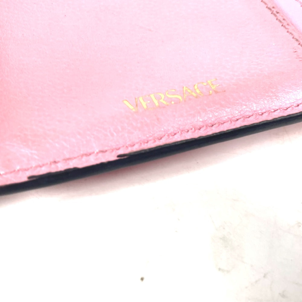 VERSACE Coin case leather pink Medusa Fragment Case Women Used Authentic