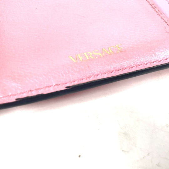 VERSACE Coin case leather pink Medusa Fragment Case Women Used Authentic