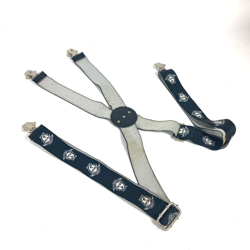 VERSACE suspenders Rubber black Medusa logo unisex(Unisex) Used Authentic