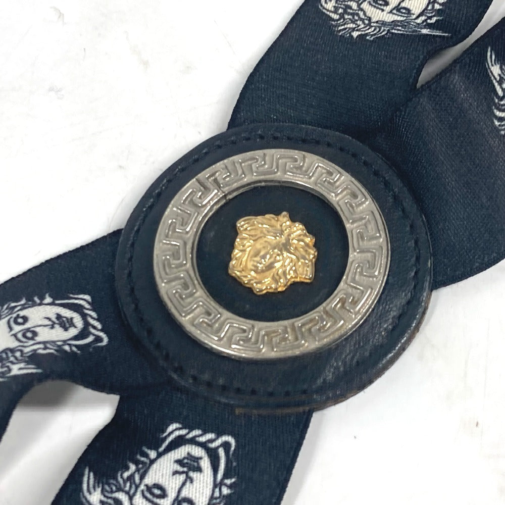 VERSACE suspenders Rubber black Medusa logo unisex(Unisex) Used Authentic