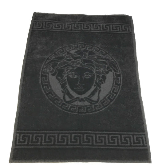 VERSACE towel cotton black Medusa mens Used Authentic