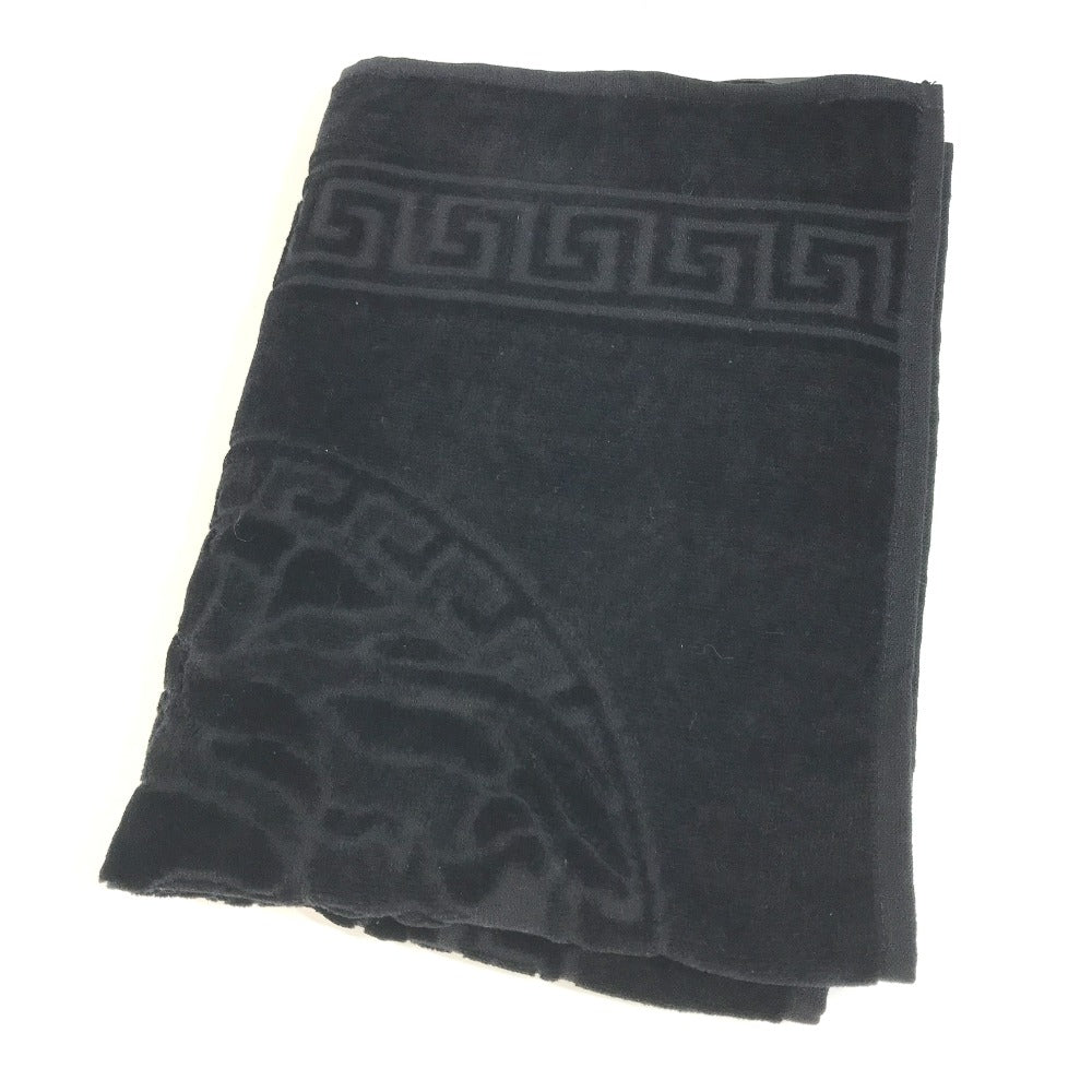 VERSACE towel cotton black Medusa mens Used Authentic