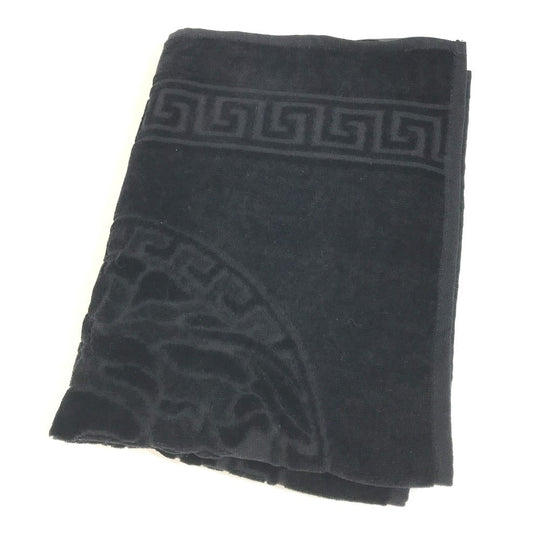 VERSACE towel cotton black Medusa mens Used Authentic